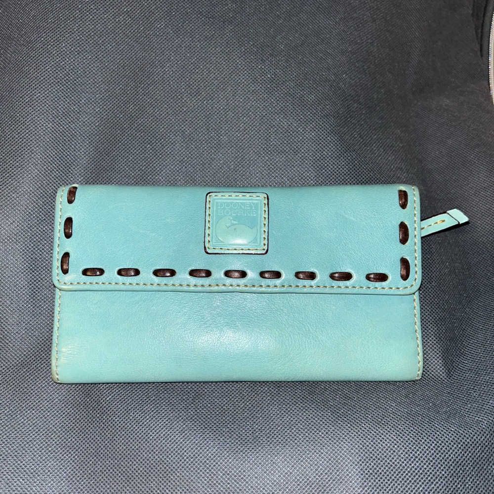Dooney & Bourke aqua Leather Wallet